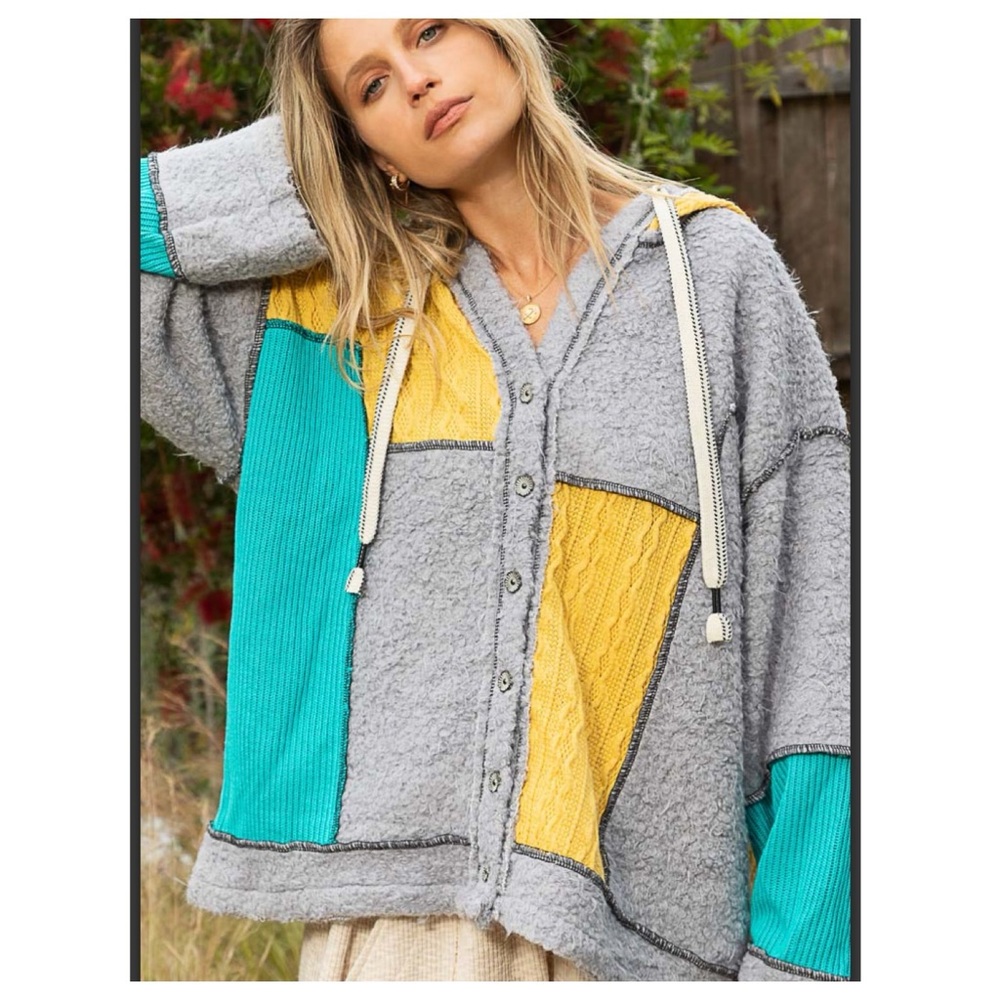 CLEARANCE $35 start 111 POL hooded Sherpa fleece jacket - Picture 2 of 6